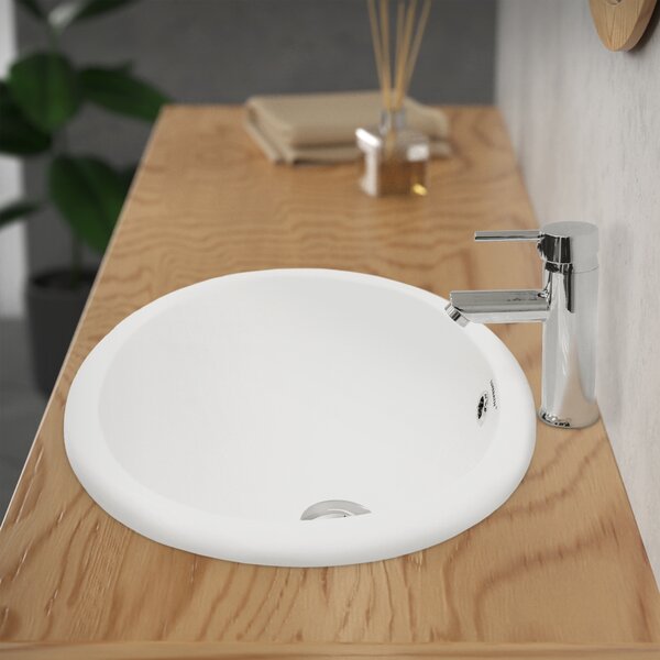 LuxeBath lavabo Lavabo da appoggio ovale, 49x40,5x19,5 cm, bianco, Vetroceramica