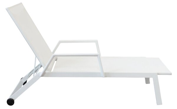 FANDANGO - lettino con struttura in alluminio verniciato bianca o antracite, textilene 2 x 1