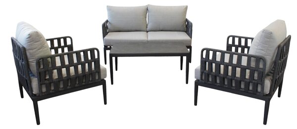 CASCADA - salotto outdoor con struttura in alluminio grigio chiaro, antracite o naturale