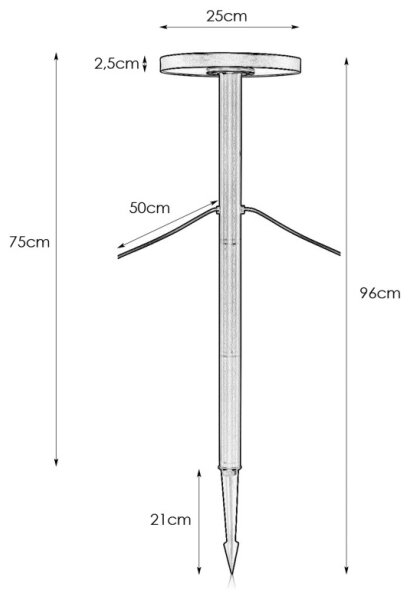 Markslöjd 108173 - Lampada da esterno LED GARDEN24 LED/5W/24V 96 cm IP44 nera