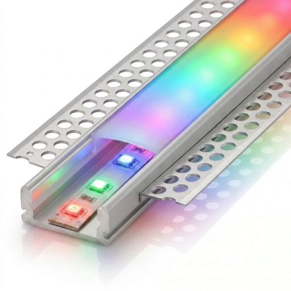 KIT 1x striscia LED RGBW DIGITALE LED/16,5W/230V 5 m + 5x profilo da incasso 1 m + telecomando