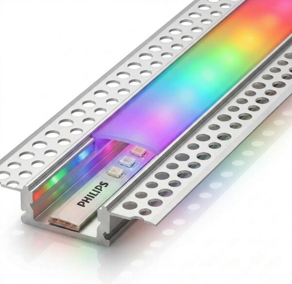KIT 1x striscia LED RGBW WHITE AND COLOR LED/20W/230V 2 m + 2x profilo da incasso 1 m