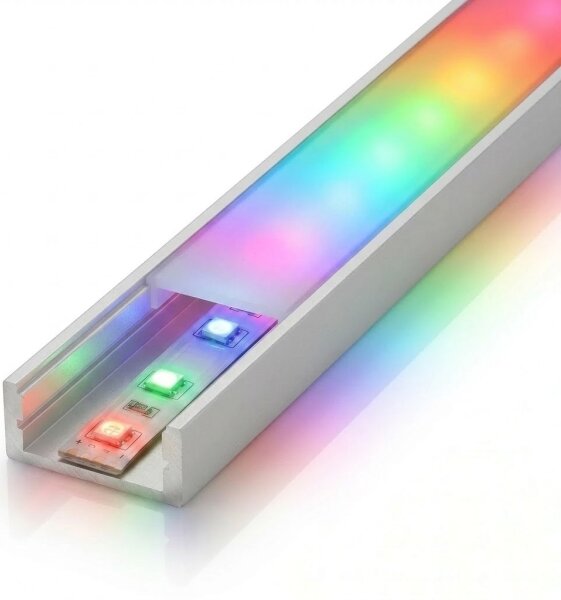 KIT 1x striscia LED RGBW DIGITALE LED/9,6W/230V 3 m + 3x profili da incasso da 1 m + telecomando