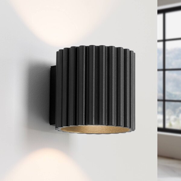 Applique da parete RIBLA SOLLUX LIGHTING, dimmerabile, Nero, Soggiorno / Sala da pranzo, Alluminio, Applique