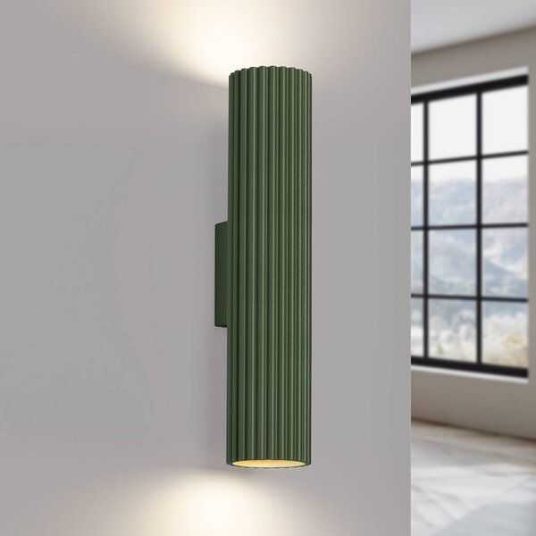 Applique da parete ALORA SOLLUX LIGHTING, dimmerabile, Verde, Soggiorno / Sala da pranzo, Alluminio, Applique
