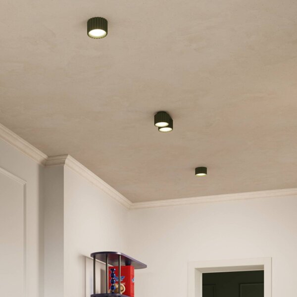 Plafoniera soffitto RIBLA SOLLUX LIGHTING, dimmerabile, Verde, Soggiorno / Sala da pranzo, Alluminio, Plafoniera