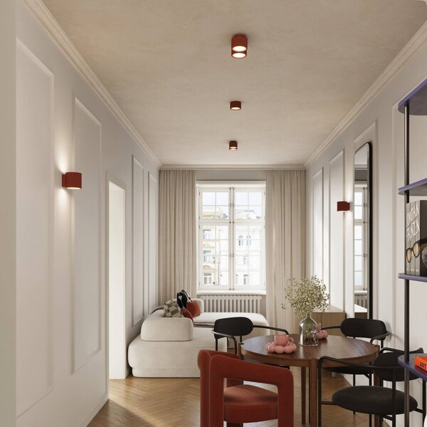 Plafoniera soffitto RIBLA SOLLUX LIGHTING, dimmerabile, Marrone / Ruggine, Soggiorno / Sala da pranzo, Alluminio, Plafoniera
