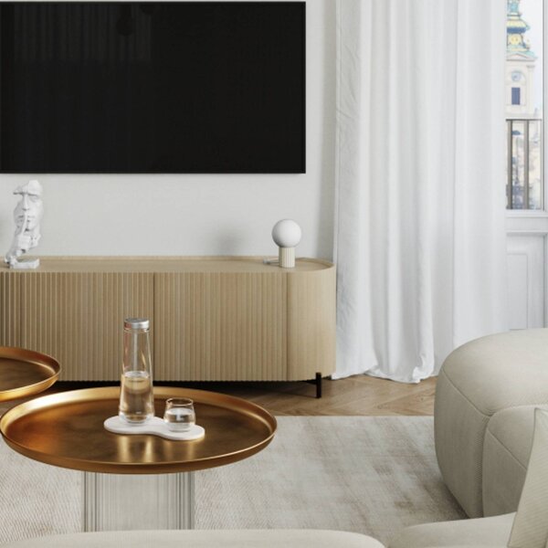Lampada da tavolo ORBI SOLLUX LIGHTING, Crema / Ambra, Soggiorno / Sala da pranzo, Alluminio, Lampada da tavolo