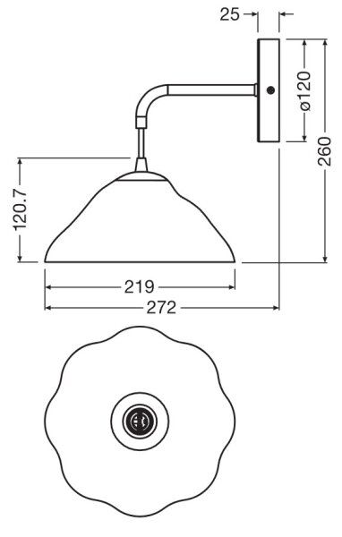 Osram - Lampada da parete LOTUS LEAF 1xE14/5,5W/230V