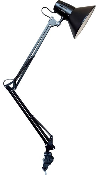 Osram - Lampada da tavolo con morsetto PANAN 1xE27/11W/230V nera