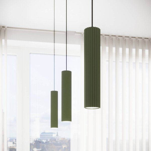 Lampada a sospensione ALORA SOLLUX LIGHTING, dimmerabile, Verde, Soggiorno / Sala da pranzo, Alluminio, Lampada a sospensione