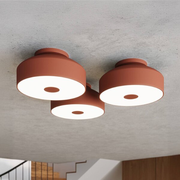 Plafoniera soffitto CLARO SOLLUX LIGHTING, dimmerabile, Marrone / Ruggine, Soggiorno / Sala da pranzo, Metallo, Plafoniera