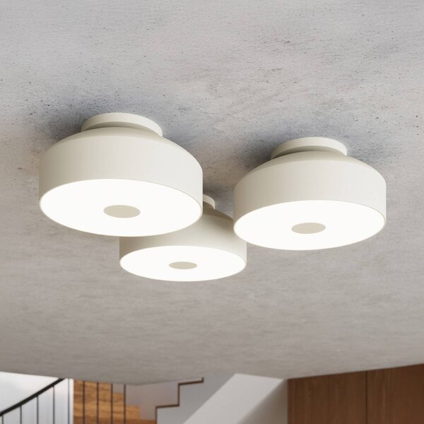 Plafoniera soffitto CLARO SOLLUX LIGHTING, dimmerabile, Crema / Ambra, Soggiorno / Sala da pranzo, Metallo, Plafoniera