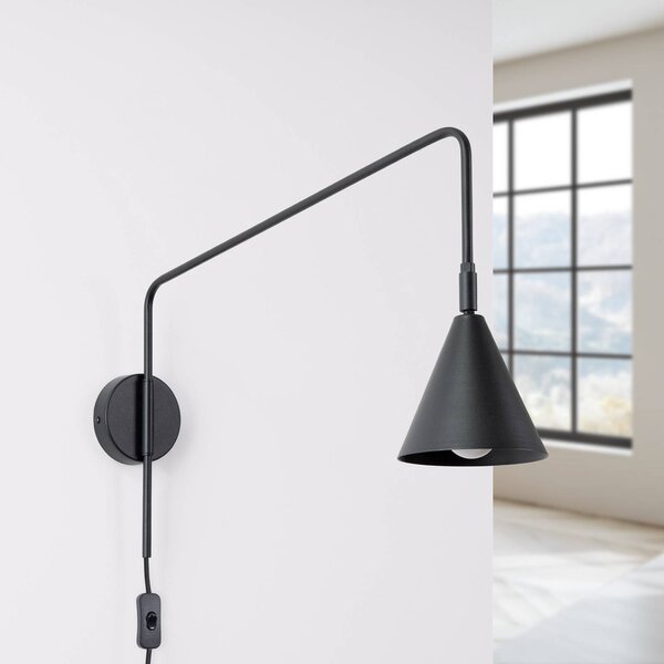 Applique da parete LYS SOLLUX LIGHTING, Nero, Soggiorno / Sala da pranzo, Metallo, Scandinavo, Applique
