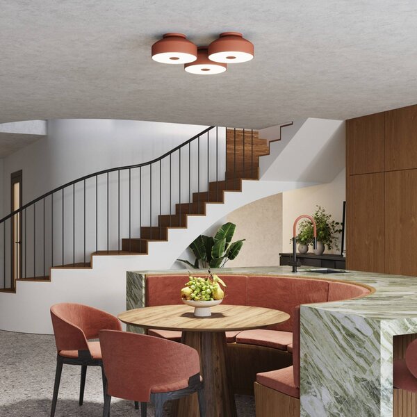 Plafoniera soffitto CLARO SOLLUX LIGHTING, dimmerabile, Marrone / Ruggine, Soggiorno / Sala da pranzo, Metallo, Plafoniera