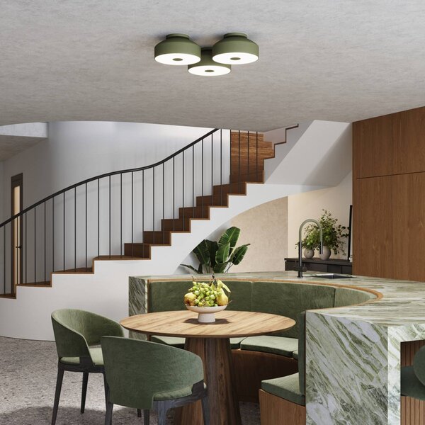 Plafoniera soffitto CLARO SOLLUX LIGHTING, dimmerabile, Verde, Soggiorno / Sala da pranzo, Metallo, Plafoniera