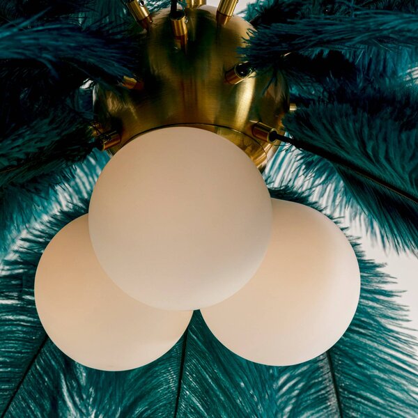 KARE Lampada a sospensione Feather Palm, dimmerabile, Verde, Soggiorno / Sala da pranzo, Design, Lampada a sospensione