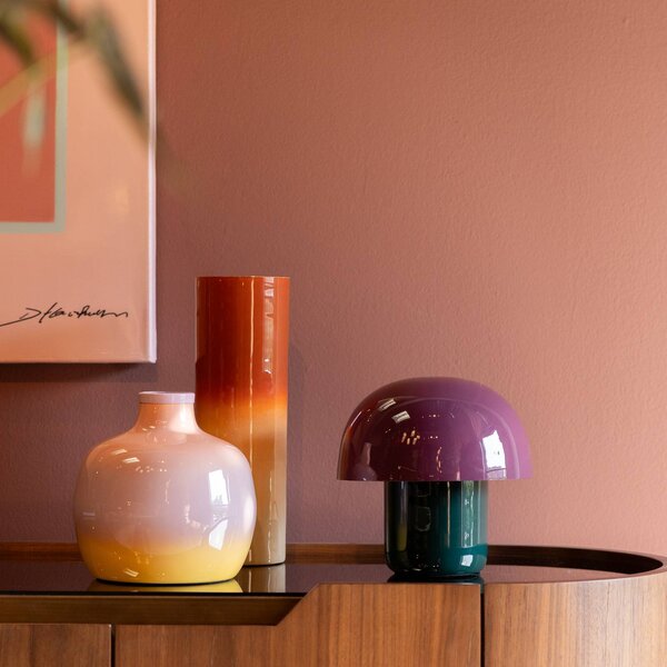 KARE Lampada da tavolo di design Mushroom, Violetto / Fucsia / Rosa, Soggiorno / Sala da pranzo, Metallo, Design, Lampada da tavolo