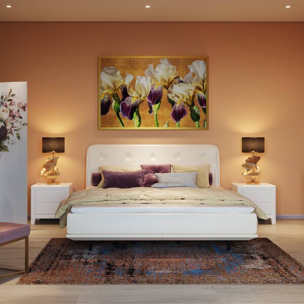 KARE Lampada da tavolo di design Flores, Ottone / Oro, Soggiorno / Sala da pranzo, Metallo, Design, Lampada da tavolo