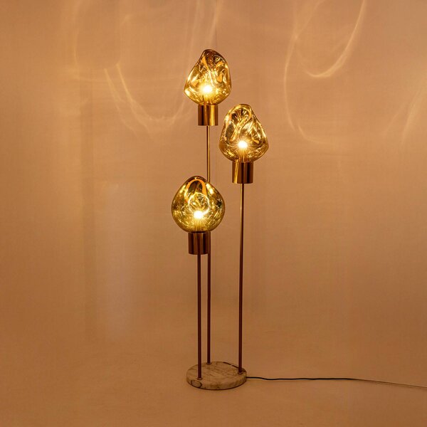 KARE Lampada da terra di design Supernova, Ottone / Oro, Soggiorno / Sala da pranzo, Vetro, Design, Lampada da terra