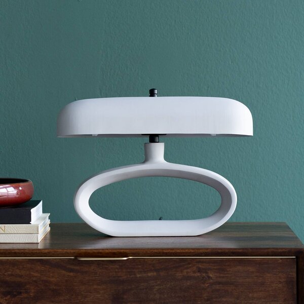KARE Lampada da tavolo di design Suki, Crema / Ambra, Soggiorno / Sala da pranzo, Metallo, Design, Lampada da tavolo