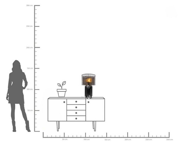 KARE Lampada da tavolo di design Coachella Glam, Nero, Soggiorno / Sala da pranzo, Metallo, Design, Lampada da tavolo