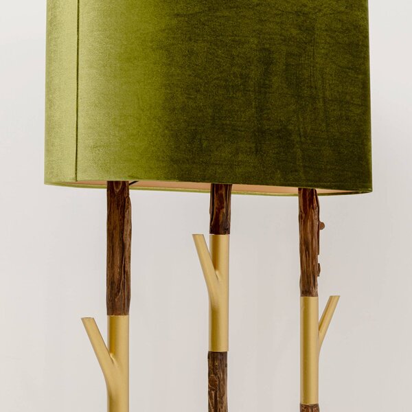 KARE Lampada da terra di design Twig, Verde, Soggiorno / Sala da pranzo, Tessuto / Stoffa / Seta, Design, Lampada da terra