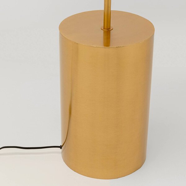KARE Lampada da terra di design Loungy, Ottone / Oro, Soggiorno / Sala da pranzo, Metallo, Design, Lampada da terra