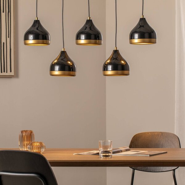 Lampada a sospensione Yildo Opviq, dimmerabile, Nero, Soggiorno / Sala da pranzo, Metallo, Moderno, Lampada a sospensione