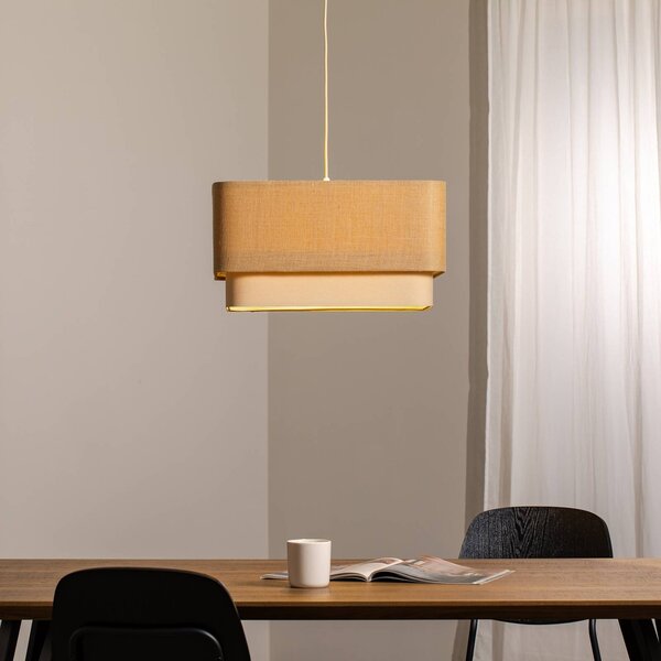 Lampada a sospensione Kwadro Duo Maco Design, dimmerabile, Soggiorno / Sala da pranzo, Tessuto / Stoffa / Seta, Lampada a sospensione