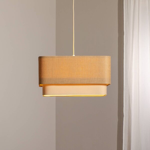 Lampada a sospensione Kwadro Duo Maco Design, dimmerabile, Soggiorno / Sala da pranzo, Tessuto / Stoffa / Seta, Lampada a sospensione