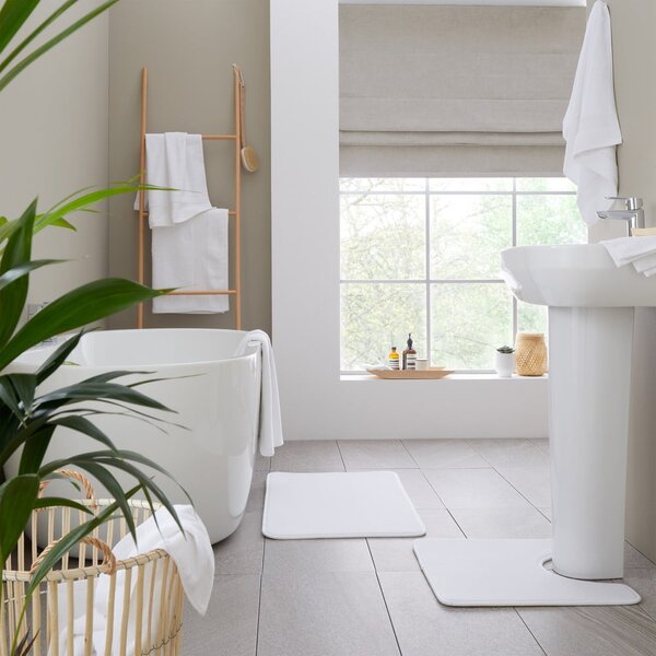 Set di asciugamani per viso e corpo tipo terry bianchi in cotone 6 pz Anti-Bacterial – Catherine Lansfield