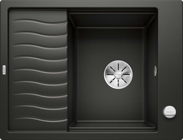 Blanco Elon 45 - Lavello in silgranito, 650x500 mm, con comando di scarico e accessori, nero 525879