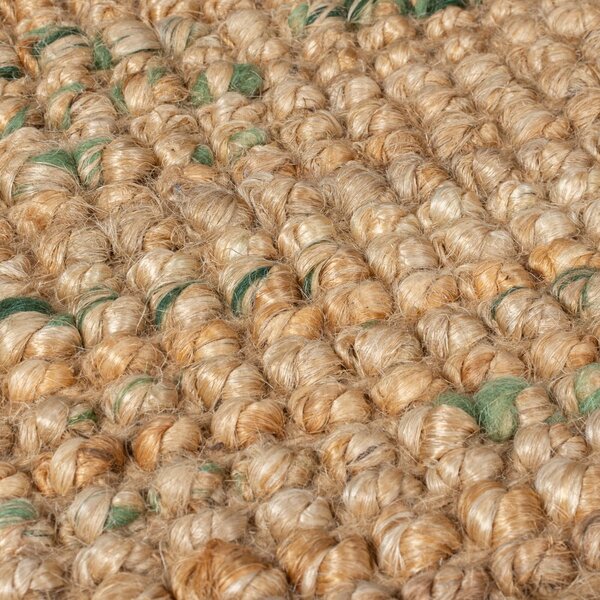 Passatoia verde/di colore naturale in iuta reversibile/tessuta a mano 60x300 cm Jute Boucle Green – Flair Rugs