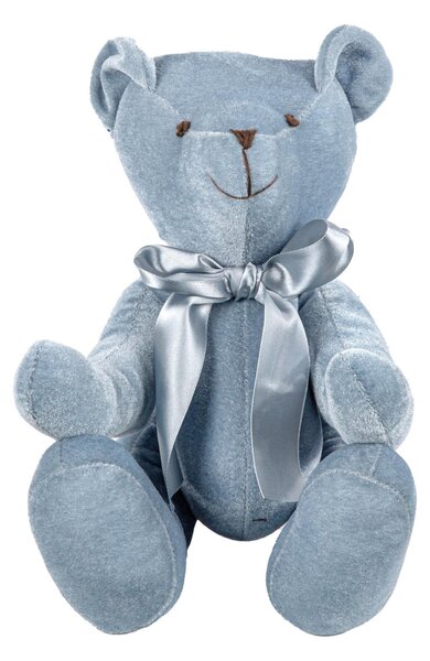Figura natalizia blu orso in tessuto H 40 cm