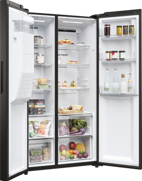 Haier Frigorifero Americano Side by Side Capacit 511 Litri No Frost Classe D colore Nero - HSR5918DIPB