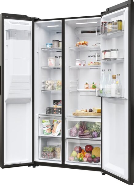 Haier Frigorifero Americano Side by Side Capacit 511 Litri No Frost Classe D colore Nero - HSR5918DIPB