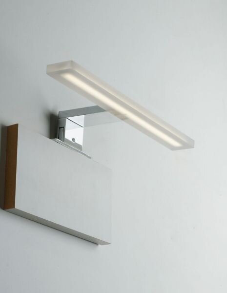 Applique bagno LED per specchio tondo 10 cm cromo luce naturale