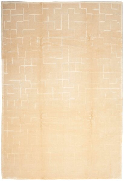 Tappeto Nepal Fine Nepal Geometrico Beige Crema Chiaro 200x300 Cm