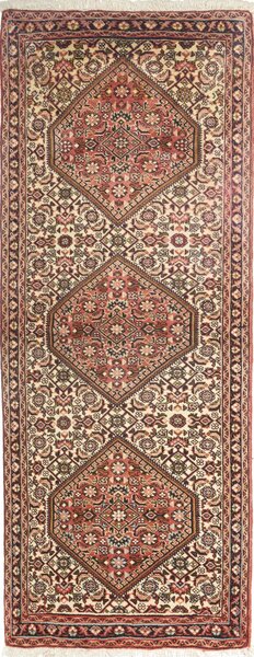 Tappeto Bidjar Persia Floreale Crema Rosso 63x158 Cm