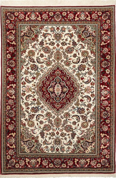 Tappeto Ilaam Persia Medaglione Crema Rosso 107x155 Cm