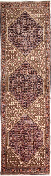 Tappeto Bidjar Persia Geometrico Blu Terracotta 70x252 Cm