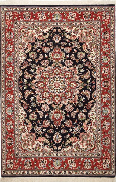 Tappeto Ilaam Persia Medaglione Blu Scuro Rosso 110x160 Cm