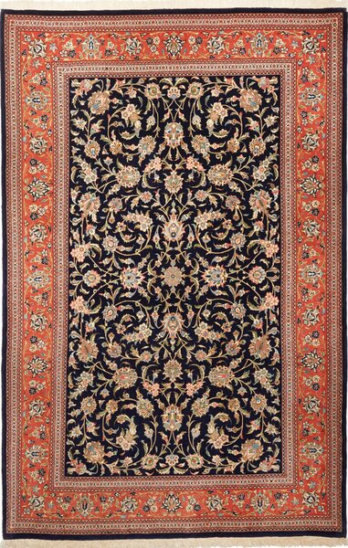 Tappeto Ilaam Persia Astratto Blu Notte Terracotta 133x203 Cm