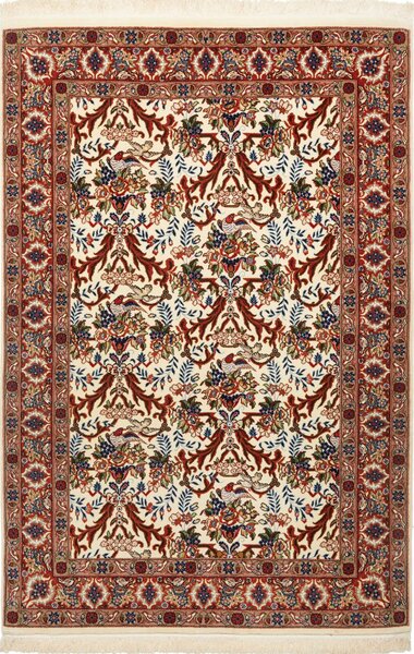 Tappeto Ilaam Persia Floreale Crema Rosso 105x156 Cm