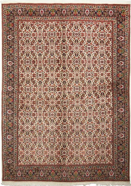 Tappeto Bidjar Con Seta Persia Floreale Crema Rosso 178x247 Cm
