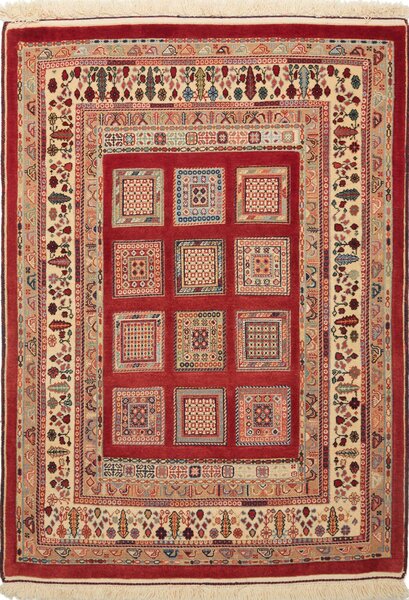 Tappeto Nimbaft Persia Astratto Rosso Crema 105x143 Cm