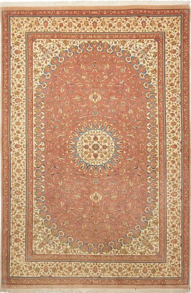 Tappeto Ilaam Persia Medaglione Terra Di Siena Crema 136x201 Cm