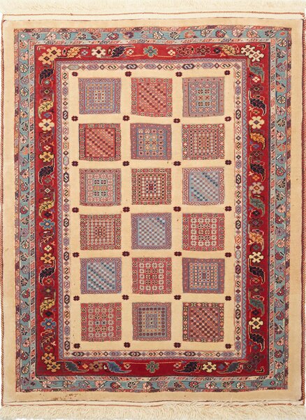 Tappeto Nimbaft Persia Floreale Crema Rosso 103x129 Cm