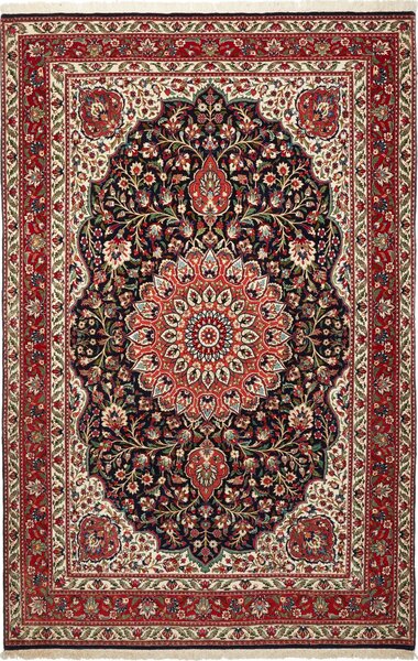 Tappeto Ilaam Persia Medaglione Rosso Blu Scuro 137x209 Cm